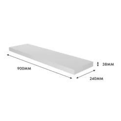 Floating Shelf - White Matt - 900 X 240 X 38mm 9 Floating Shelf - White Matt - 900 X 240 X 38mm -Cheap Deco Casa Store 12822045 1944976219299350