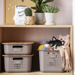 2 Pack Smartstore Wardrobe Basket Tag - Taupe -Cheap Deco Casa Store 12822346 1414833174229011