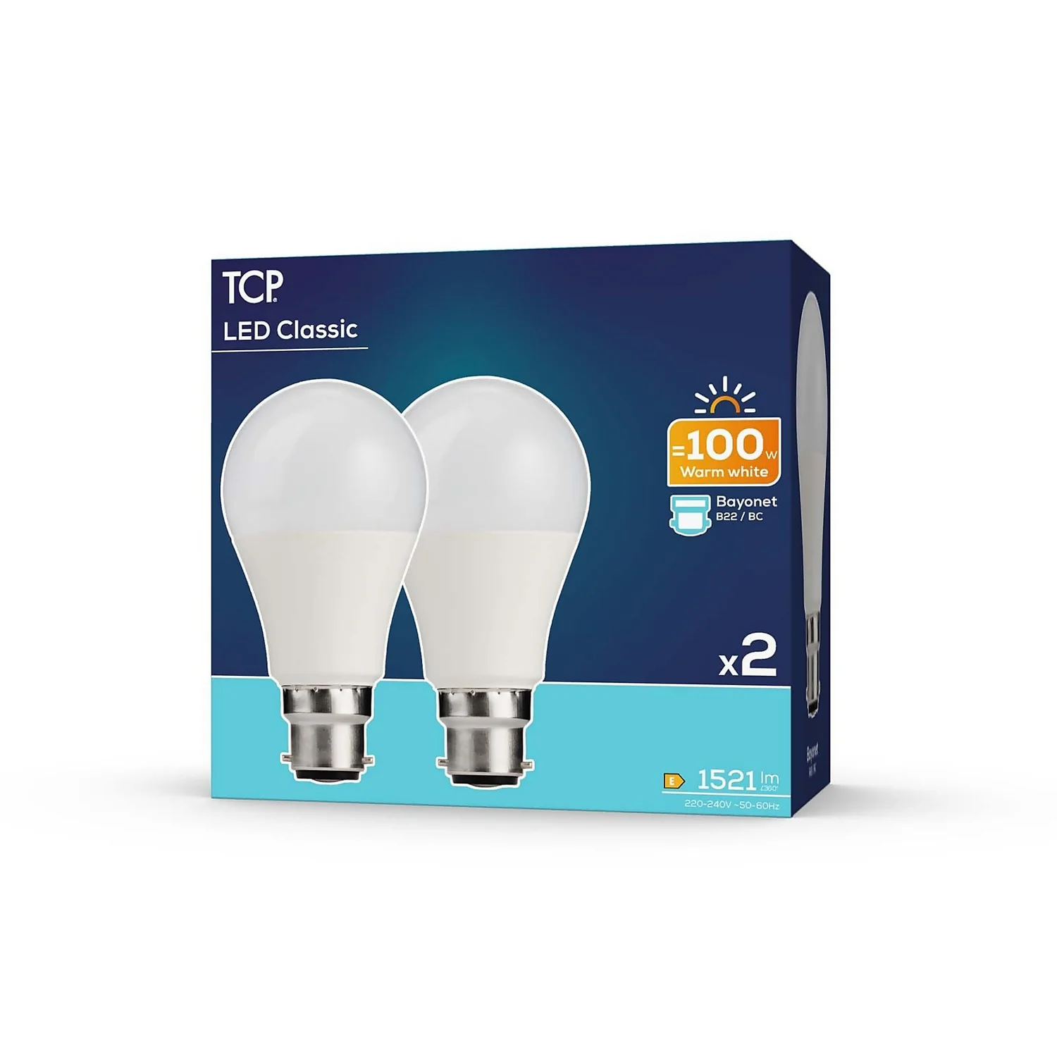 TCP LED Classic 100W BC Warm - 2 Pack 2 TCP LED Classic 100W BC Warm - 2 Pack - Image 2