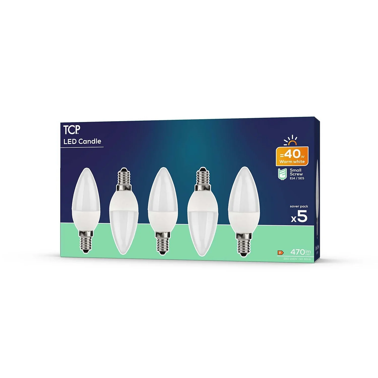 TCP LED Candle 40W SES Warm Light Bulb - 5 Pack 2 TCP LED Candle 40W SES Warm Light Bulb - 5 Pack - Image 2