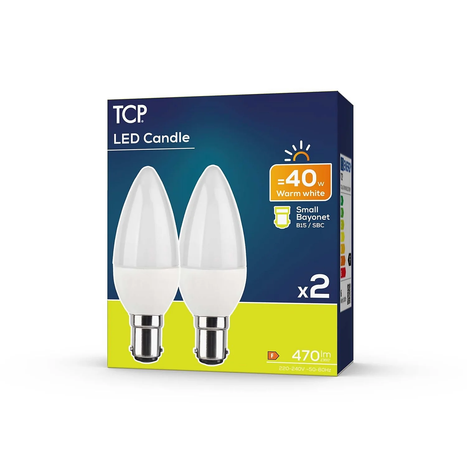 TCP LED Candle 40W SBC Warm Light Bulb - 2 Pack 2 TCP LED Candle 40W SBC Warm Light Bulb - 2 Pack - Image 2