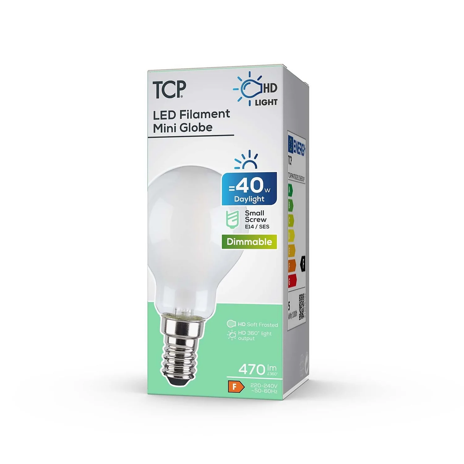 TCP Filament Globe Coat 40W SES Cool Dimmable Light Bulb 2 TCP Filament Globe Coat 40W SES Cool Dimmable Light Bulb - Image 2