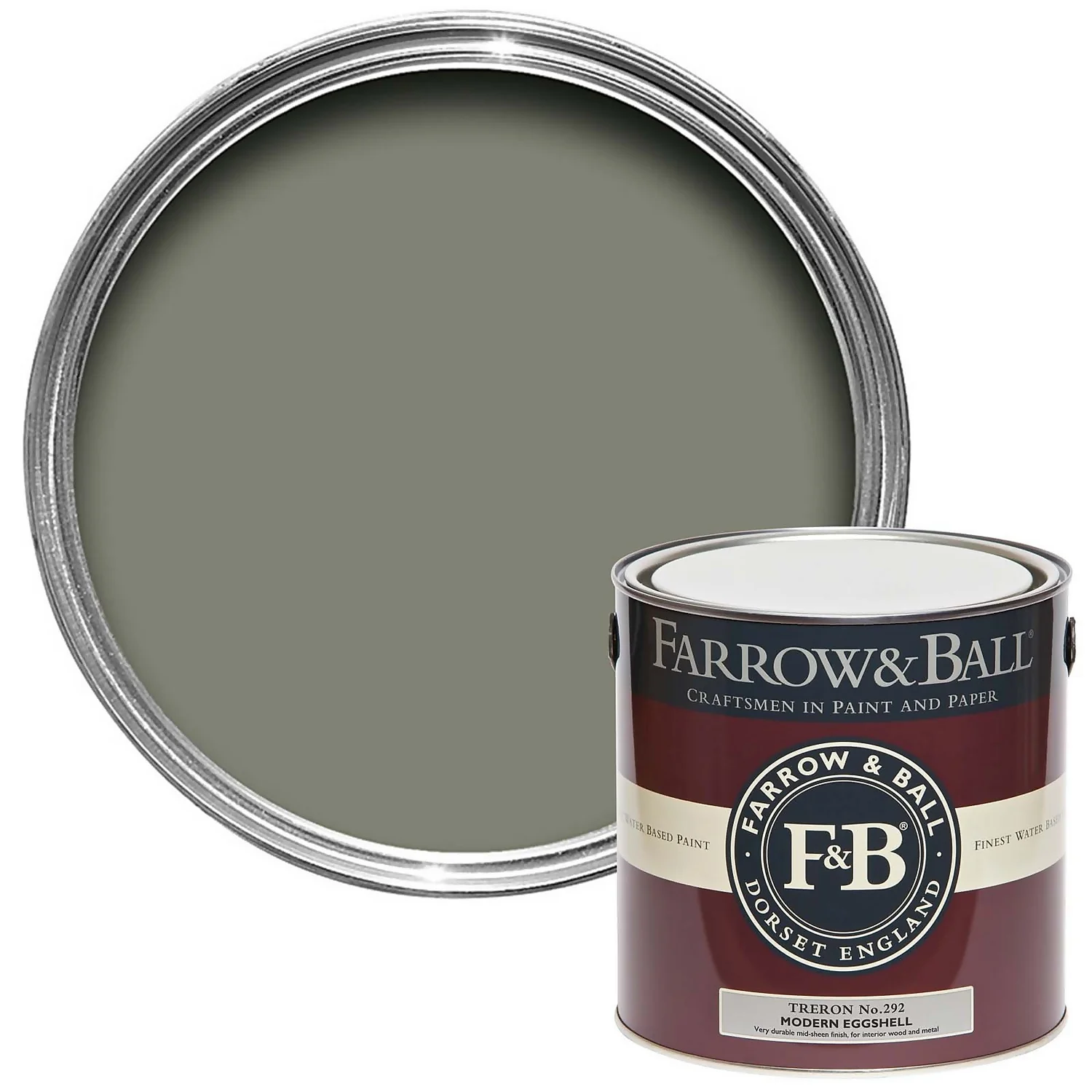 Farrow & Ball Modern Eggshell Paint Treron - 2.5L 1 Farrow & Ball Modern Eggshell Paint Treron - 2.5L