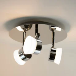 Paisley LED Bathroom Round Plate Spotlight - 3 X 4.5W