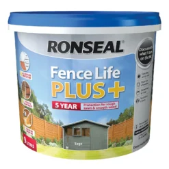 Ronseal Fence Life Plus Paint Sage - 9L -Cheap Deco Casa Store 12826705 4474942087011300