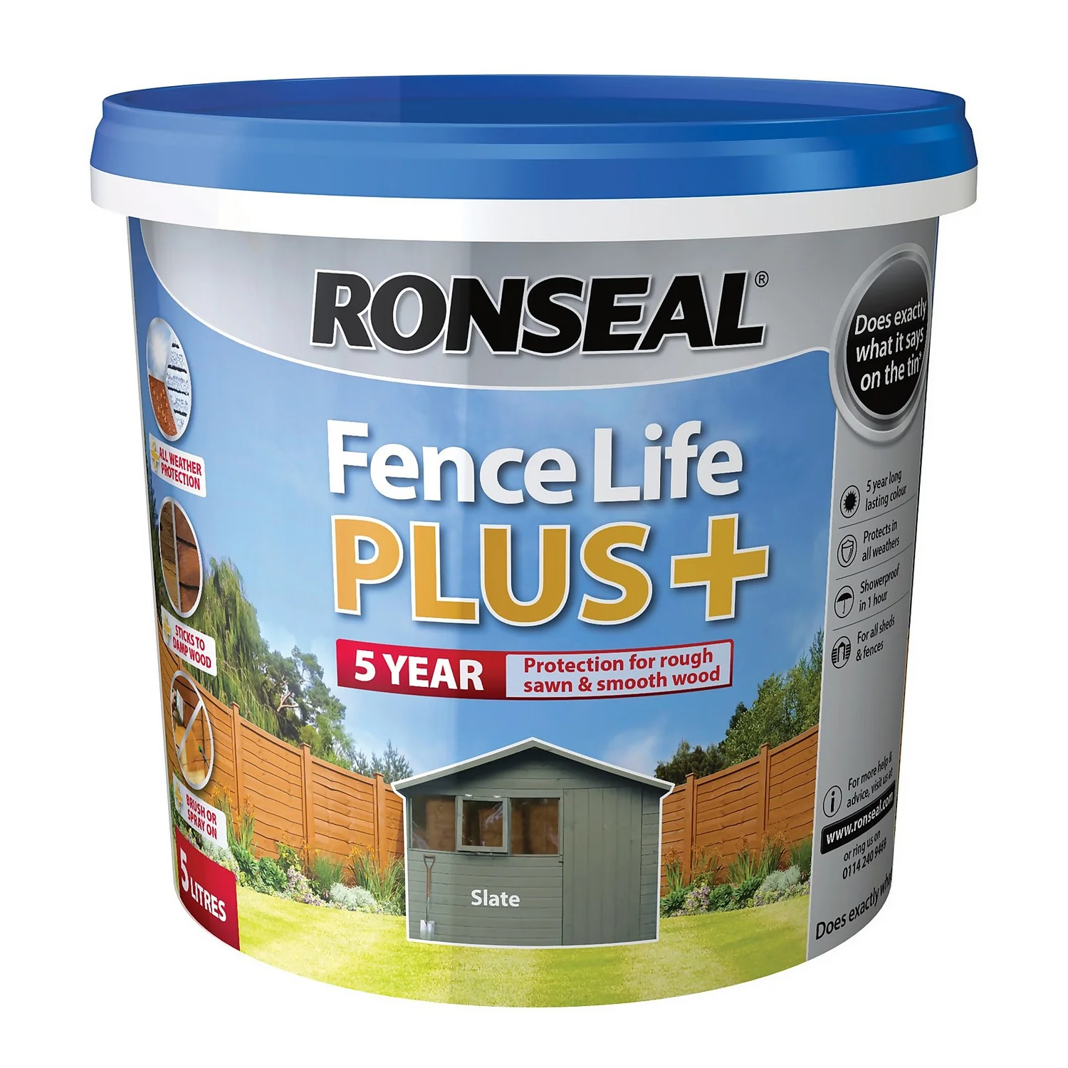 Ronseal Fence Life Plus Paint Slate - 5L 4 Ronseal Fence Life Plus Paint Slate - 5L - Image 4
