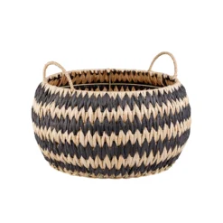 Black Round Flatweave Baskets - Set Of 3 5 Black Round Flatweave Baskets - Set Of 3 -Cheap Deco Casa Store 12829226 1544832981961198