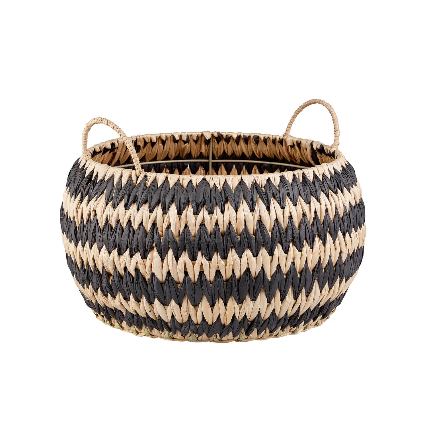 Black Round Flatweave Baskets - Set Of 3 3 Black Round Flatweave Baskets - Set Of 3 - Image 3