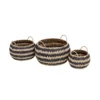 Black Round Flatweave Baskets - Set Of 3