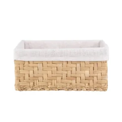 White & Natural Water Hyacinth Baskets - Set Of 3 -Cheap Deco Casa Store 12829228 1914832982484926