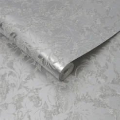 Superfresco Milan Scroll Silver Wallpaper