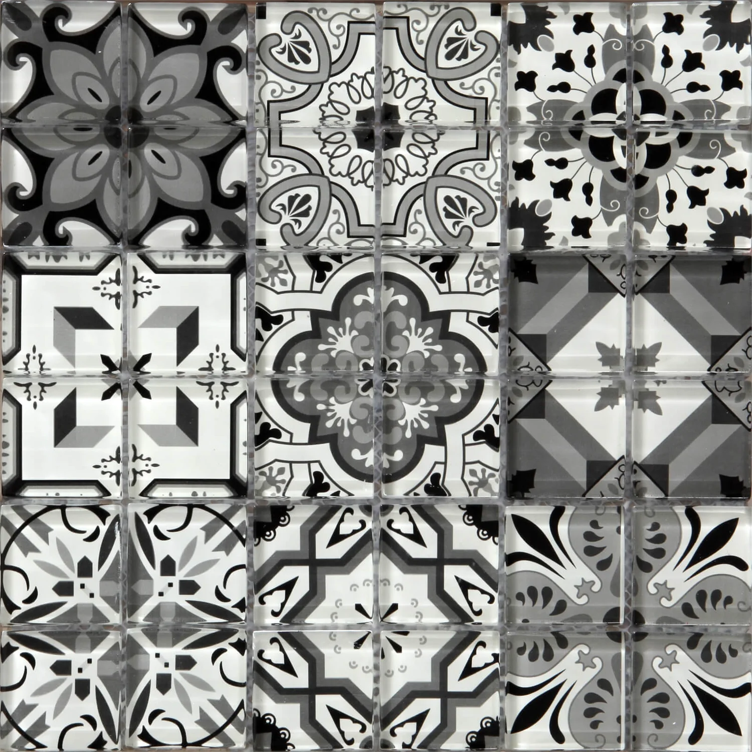 House Of Mosaics Geo Moroccan Black & White Mosaic Tile (Sample Only) - 150 X 110mm 1 House Of Mosaics Geo Moroccan Black & White Mosaic Tile (Sample Only) - 150 X 110mm