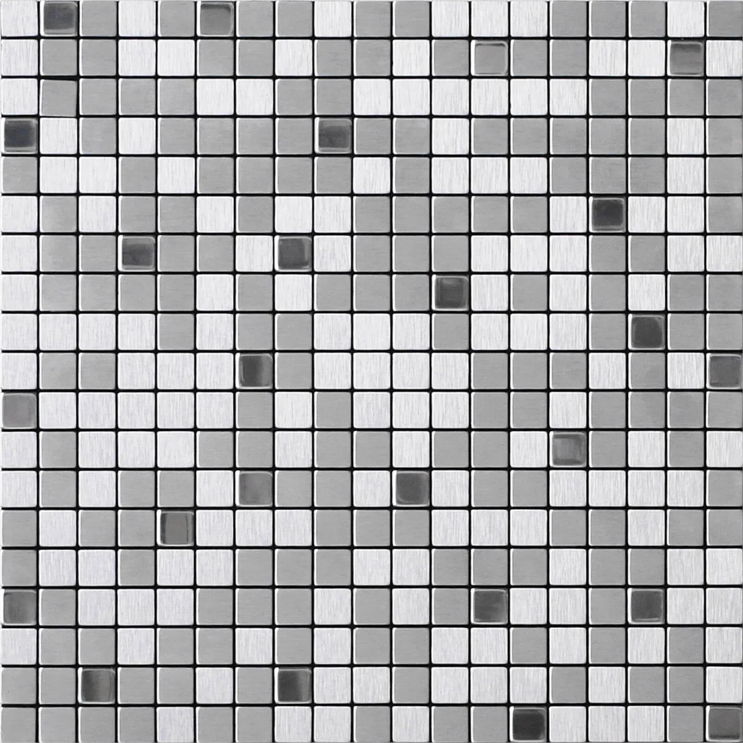 House Of Mosaics Riyadh Silver Mosaic Tile (Self-Adhesive) - 305 X 305mm 2 House Of Mosaics Riyadh Silver Mosaic Tile (Self-Adhesive) - 305 X 305mm - Image 2