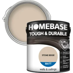 Homebase Tough & Durable Matt Paint Stone Beige - 2.5L