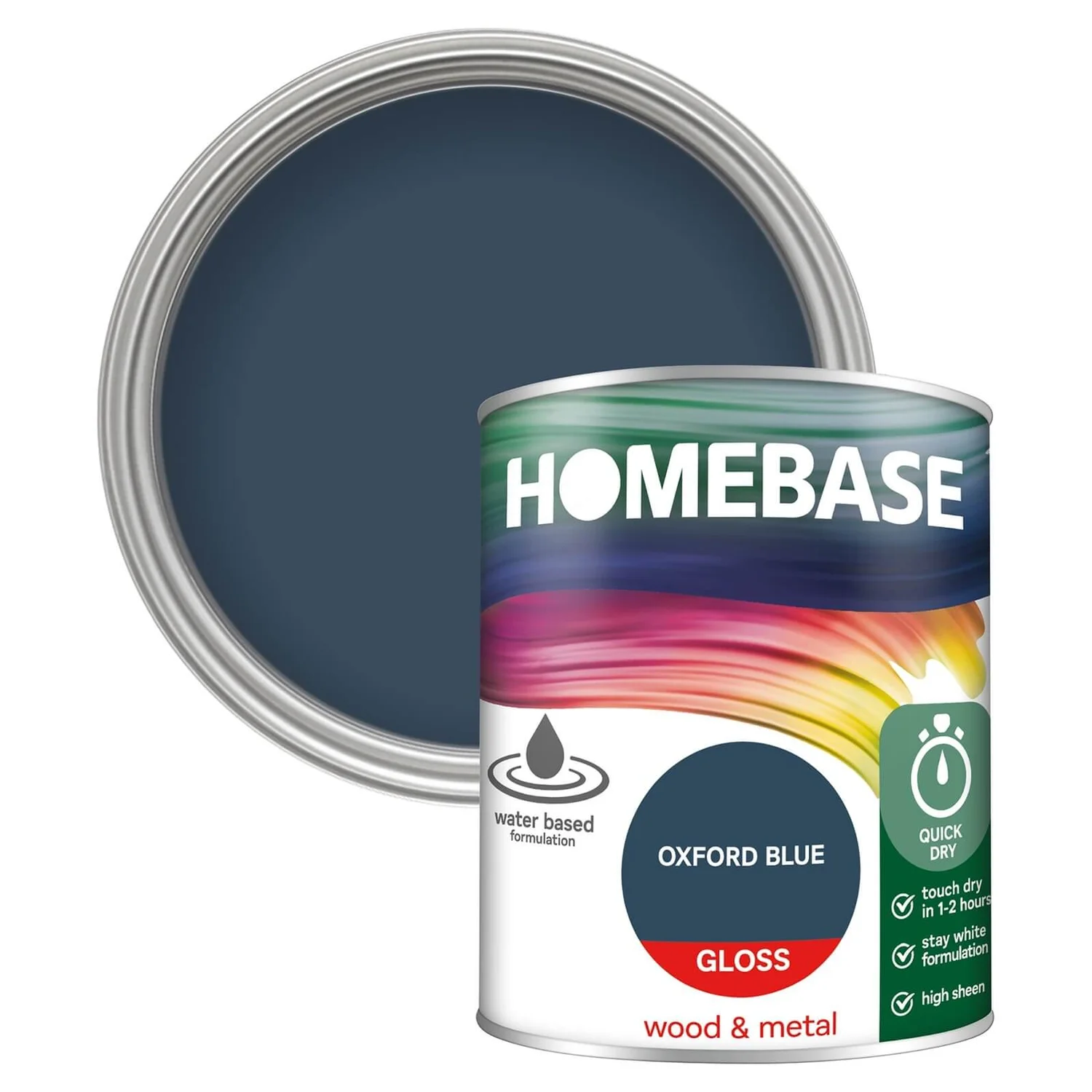 Homebase Interior Quick Dry Gloss Paint Oxford Blue - 750ml 1 Homebase Interior Quick Dry Gloss Paint Oxford Blue - 750ml