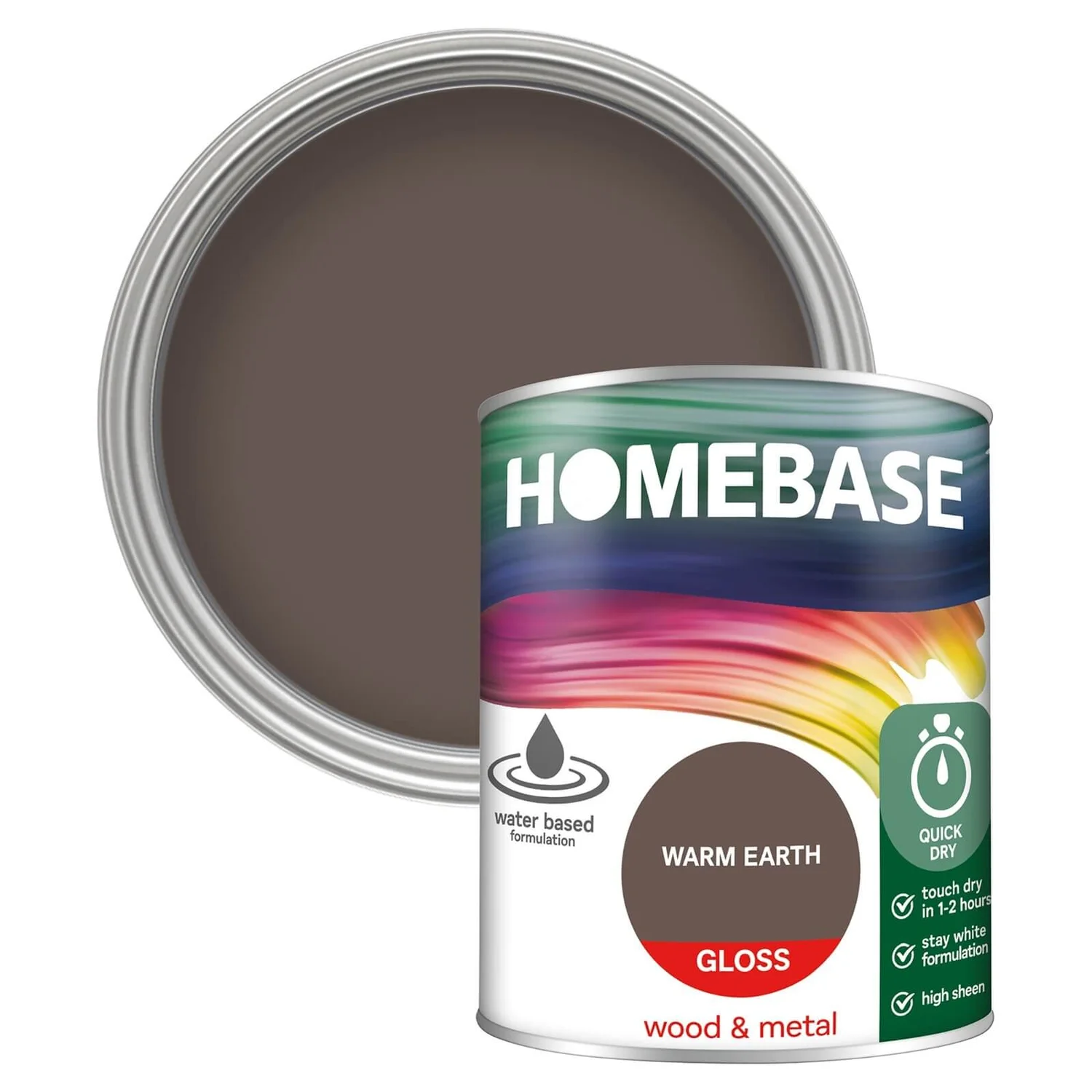 Homebase Interior Quick Dry Gloss Paint Warm Earth - 750ml 1 Homebase Interior Quick Dry Gloss Paint Warm Earth - 750ml