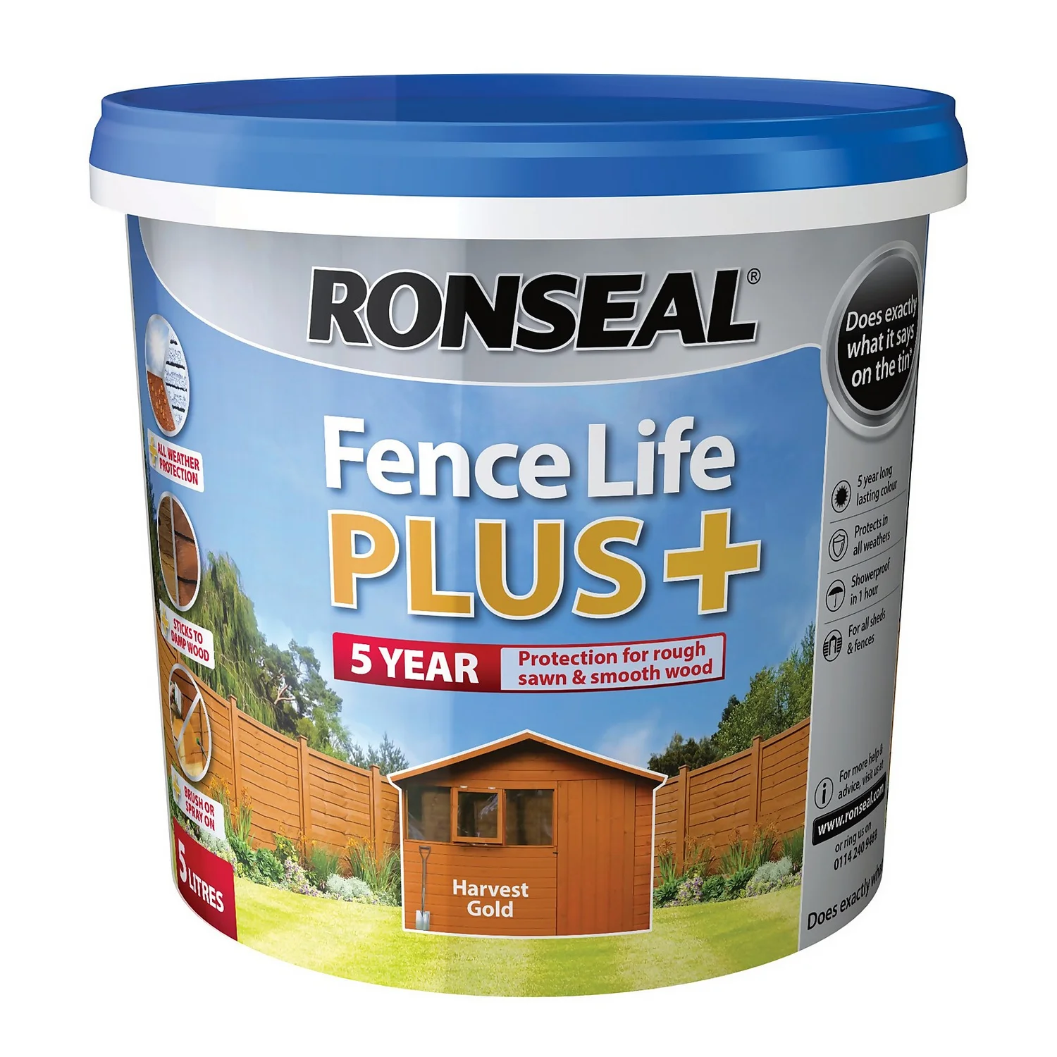 Ronseal Fence Life Plus Harvest Gold - 5L 6 Ronseal Fence Life Plus Harvest Gold - 5L - Image 6