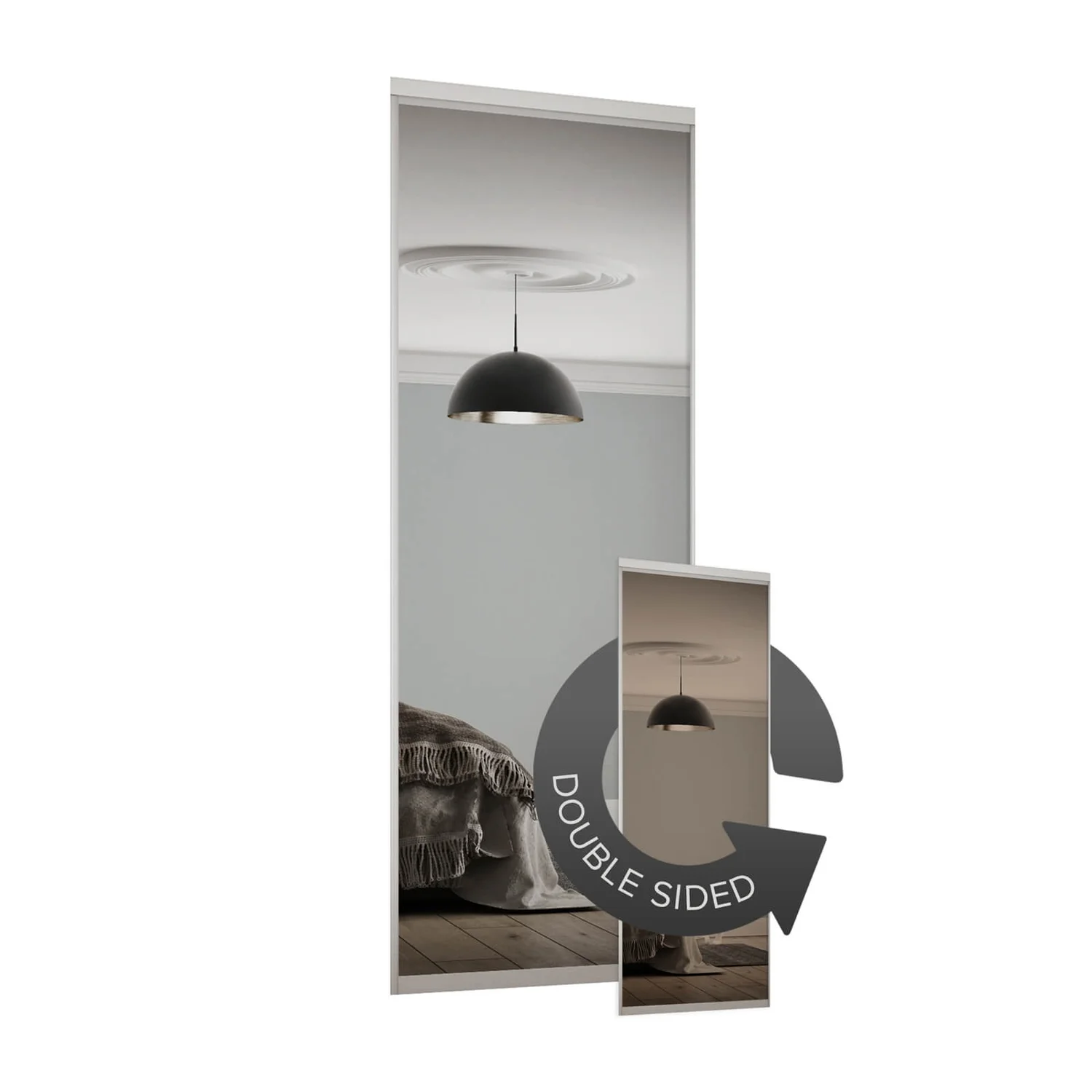 Duo Sliding Wardrobe Door Bronze Mirror / Silver Mirror With Aluminium Frame (W)762mm 1 Duo Sliding Wardrobe Door Bronze Mirror / Silver Mirror With Aluminium Frame (W)762mm