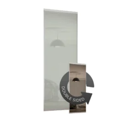 Duo Sliding Wardrobe Door Bronze Mirror /Arctic White Glass With Aluminium Frame (W)914mm