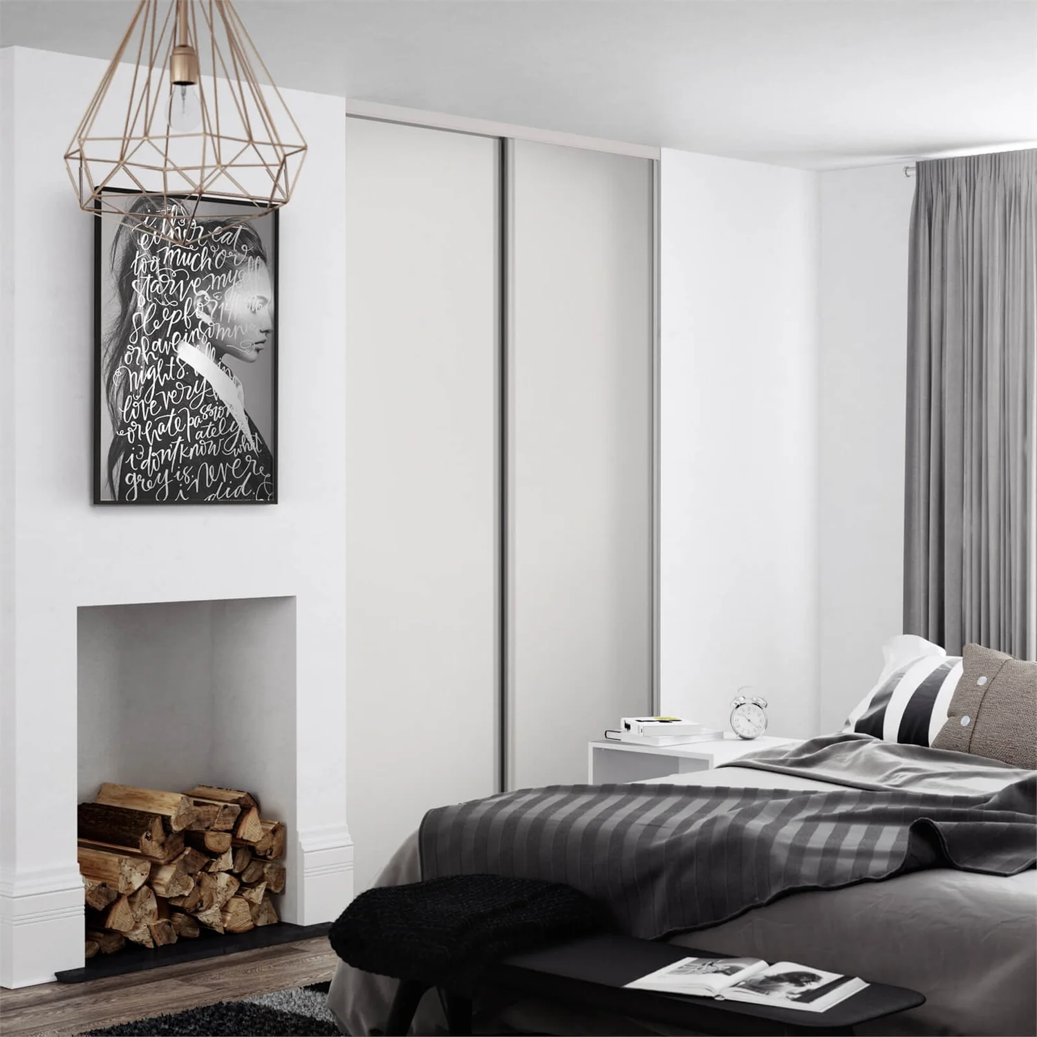 Classic 2 Door Sliding Wardrobe Kit Dove Grey Panel (W)1793 X (H)2260mm 2 Classic 2 Door Sliding Wardrobe Kit Dove Grey Panel (W)1793 X (H)2260mm - Image 2