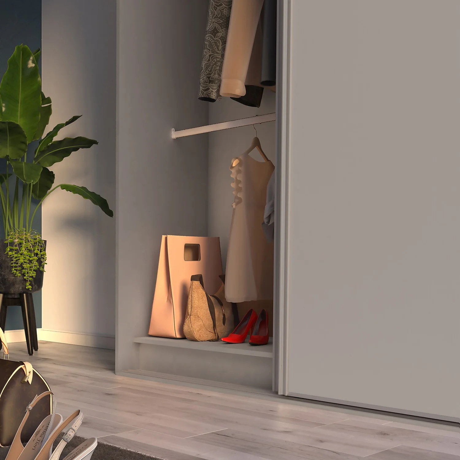 Cashmere Freestanding Sliding Wardrobe With Interiors (W)1220mm 4 Cashmere Freestanding Sliding Wardrobe With Interiors (W)1220mm - Image 4