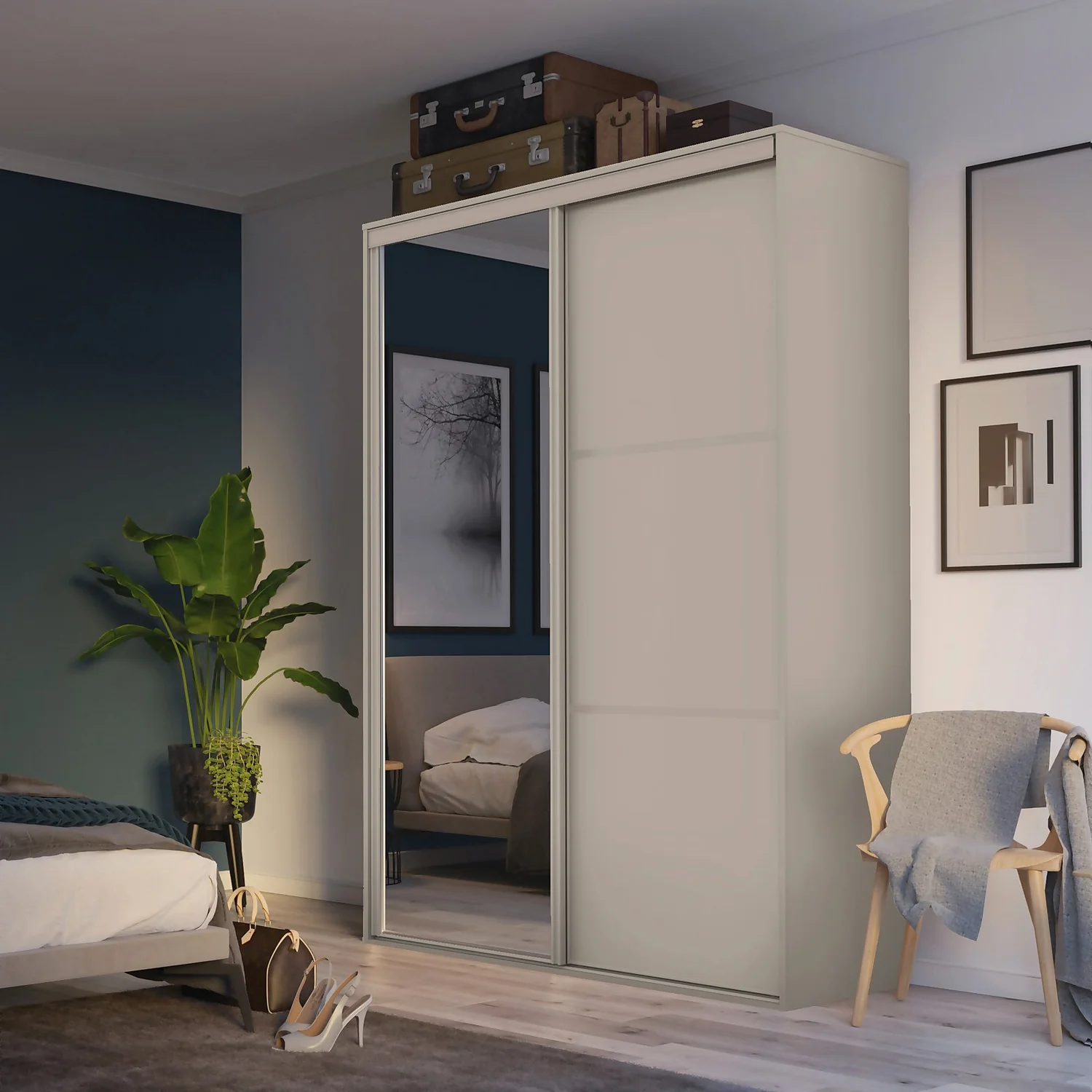Cashmere Freestanding Sliding Wardrobe With Interiors (W)1220mm 2 Cashmere Freestanding Sliding Wardrobe With Interiors (W)1220mm - Image 2