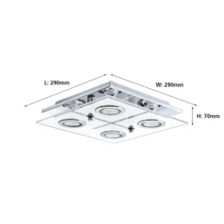 Eglo Cabo Flush Light - Chrome -Cheap Deco Casa Store 12836269 1484833171194319