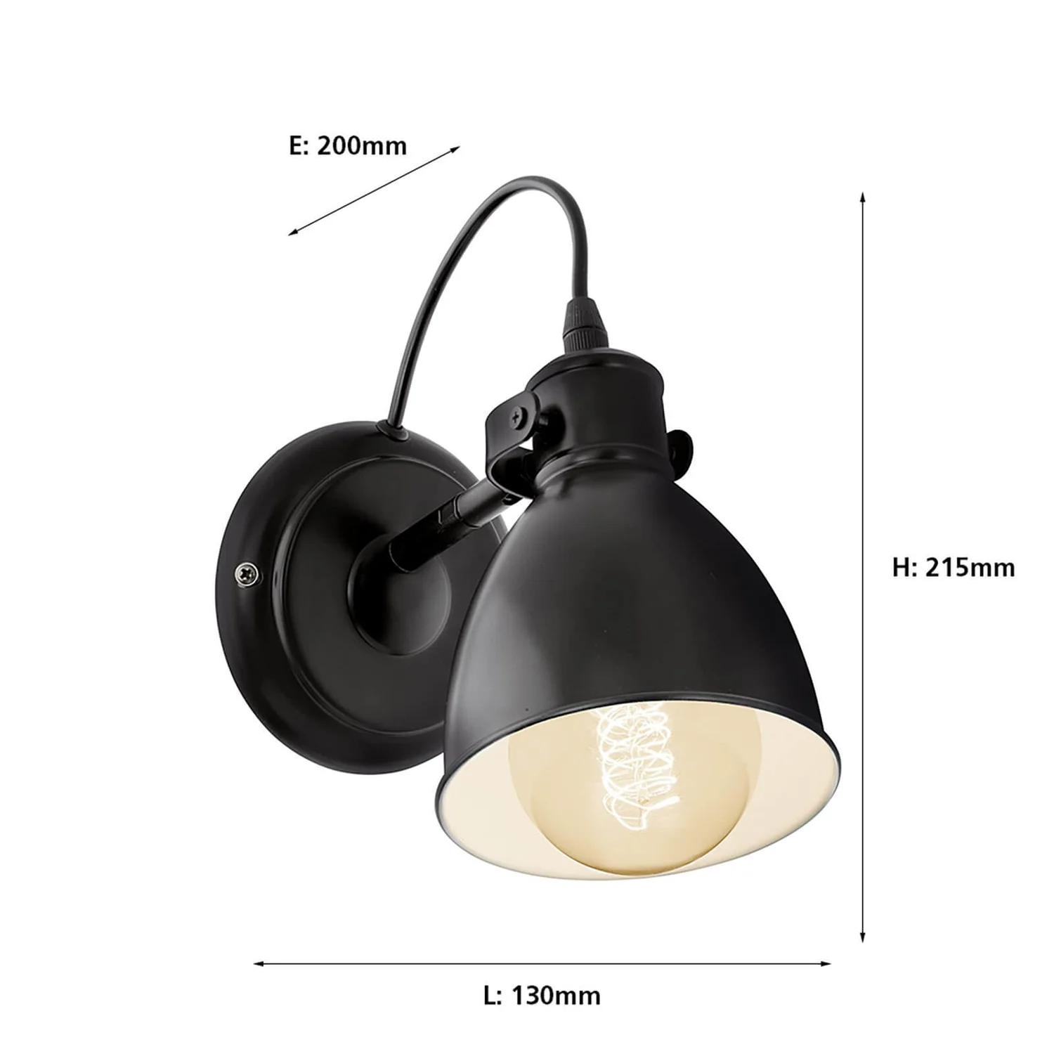 Eglo Priddy Wall Light - Black 4 Eglo Priddy Wall Light - Black - Image 4