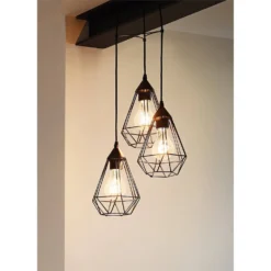 Eglo Tarbes 3 Light Cluster Pendant Light - Black -Cheap Deco Casa Store 12836712 1234833169518642