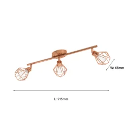 Eglo Zapata Triple Spotlight - Copper -Cheap Deco Casa Store 12836886 1814833170666517