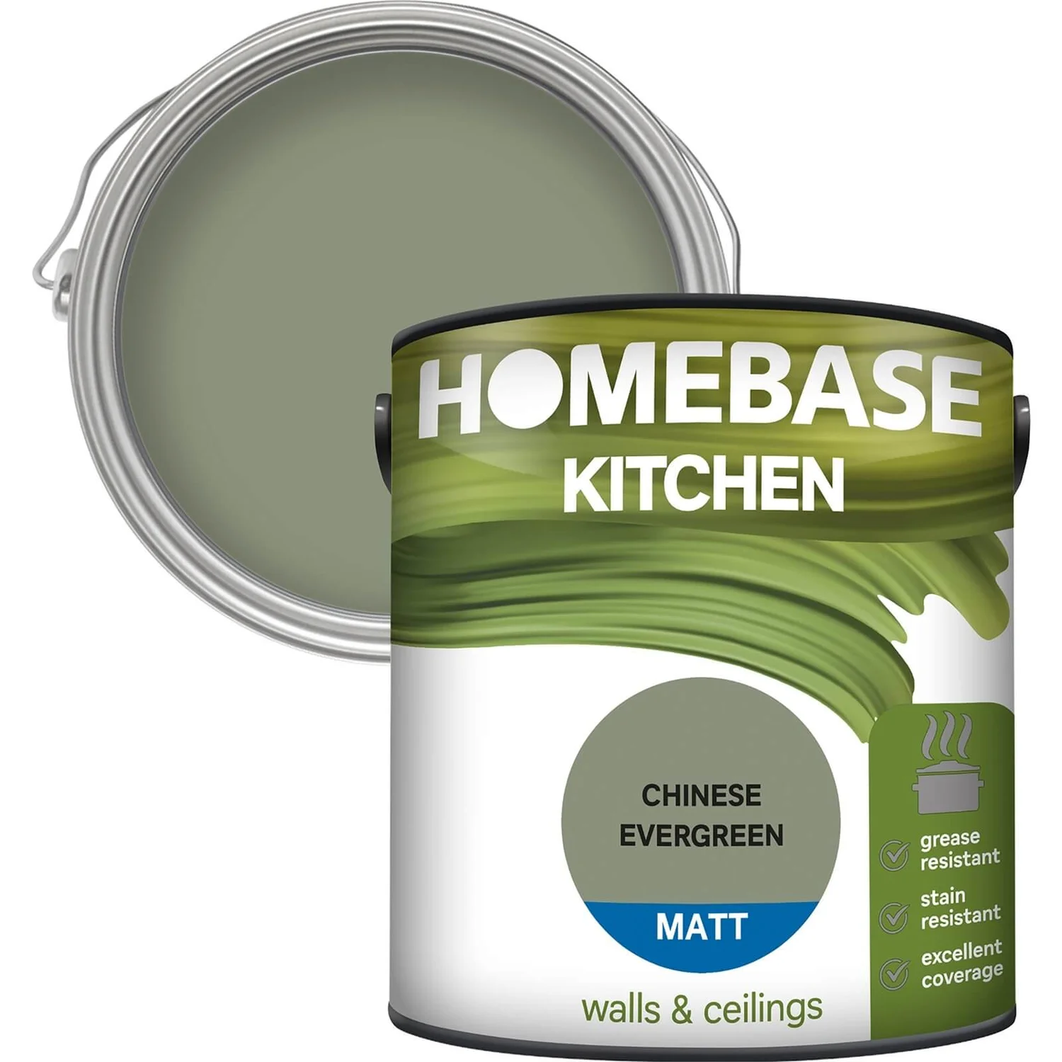Homebase Kitchen Matt Paint - Chinese Evergreen 2.5L 1 Homebase Kitchen Matt Paint - Chinese Evergreen 2.5L