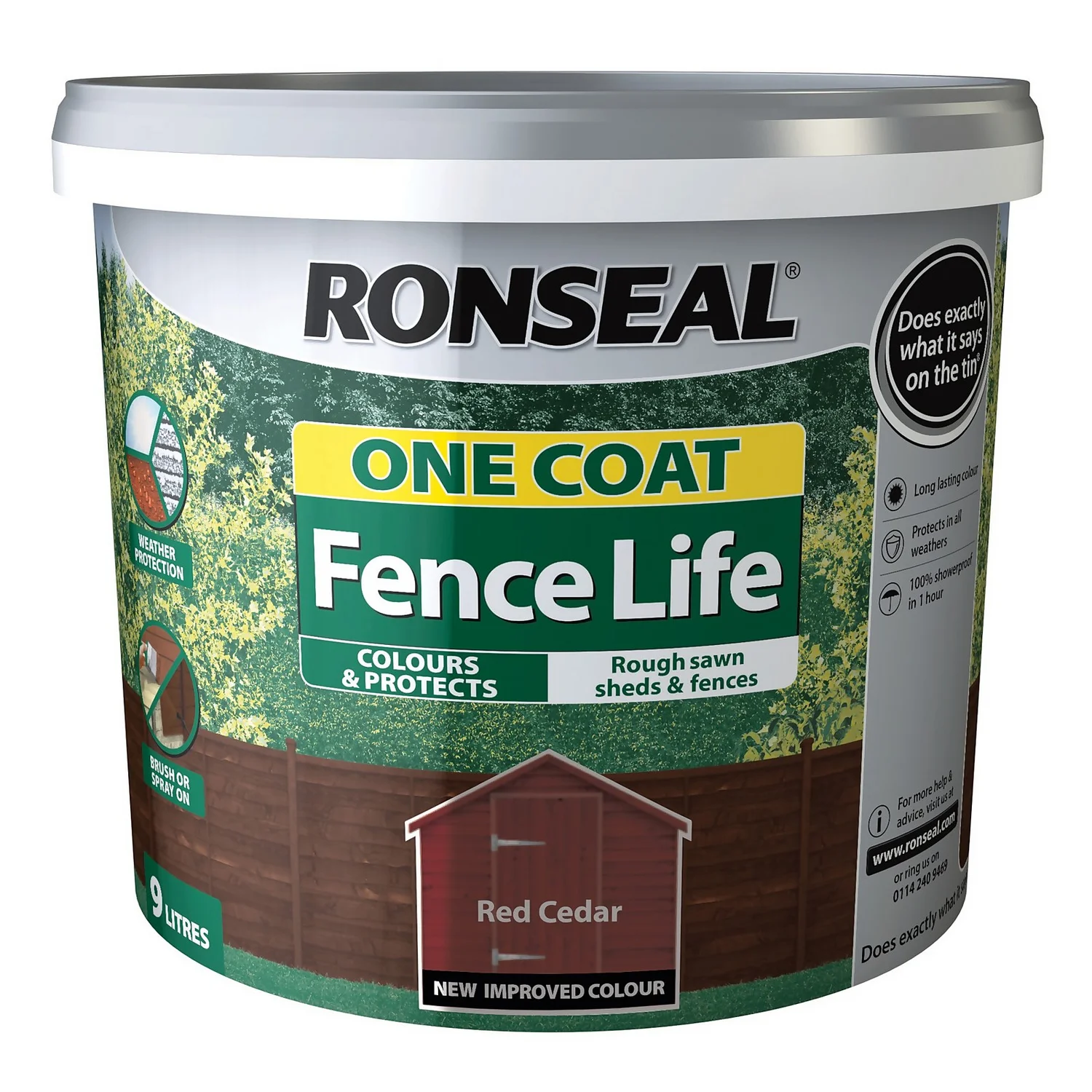 Ronseal One Coat Fence Life Paint Red Cedar - 9L 4 Ronseal One Coat Fence Life Paint Red Cedar - 9L - Image 4
