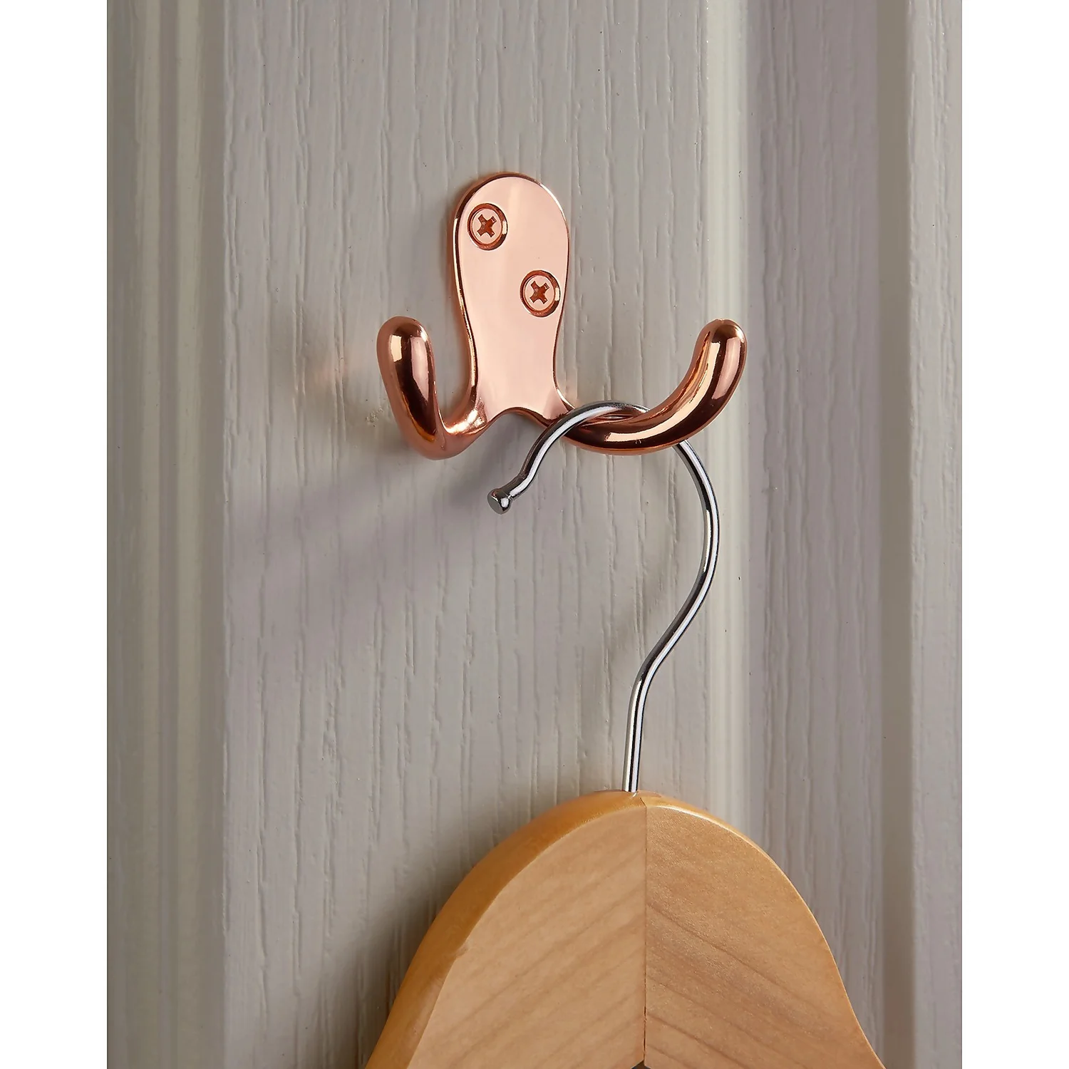 Basic Double Robe Hook - Polished Copper 2 Basic Double Robe Hook - Polished Copper - Image 2