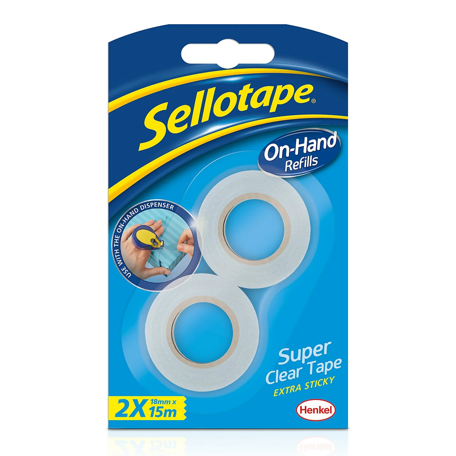 Sellotape On-Hand Dispenser Refills Super Clear Tape 2 Rolls 2 Sellotape On-Hand Dispenser Refills Super Clear Tape 2 Rolls - Image 2