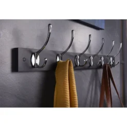 6 Victorian Chrome Hooks On Black Bloc Board -Cheap Deco Casa Store 12839305 2694845858895059