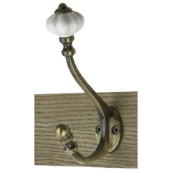 6 Ceramic Antique Brass Hook On Dark Rustic Board -Cheap Deco Casa Store 12839323 8094964597770671