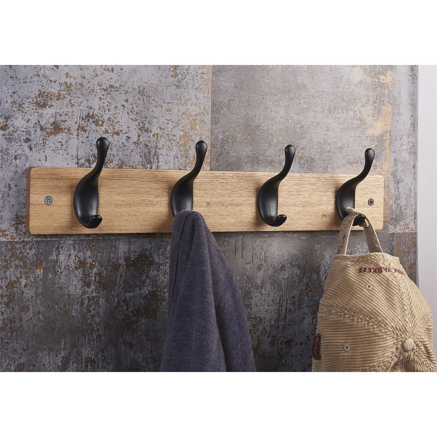 4 Black Modern Hook On Ash Board 3 4 Black Modern Hook On Ash Board - Image 3