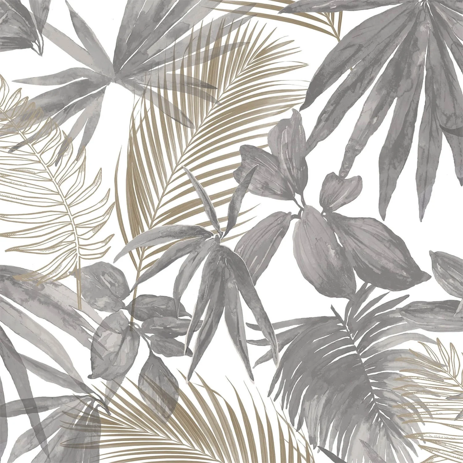 Grandeco Wild Palms Paste The Wall Wallpaper - Charcoal 1 Grandeco Wild Palms Paste The Wall Wallpaper - Charcoal