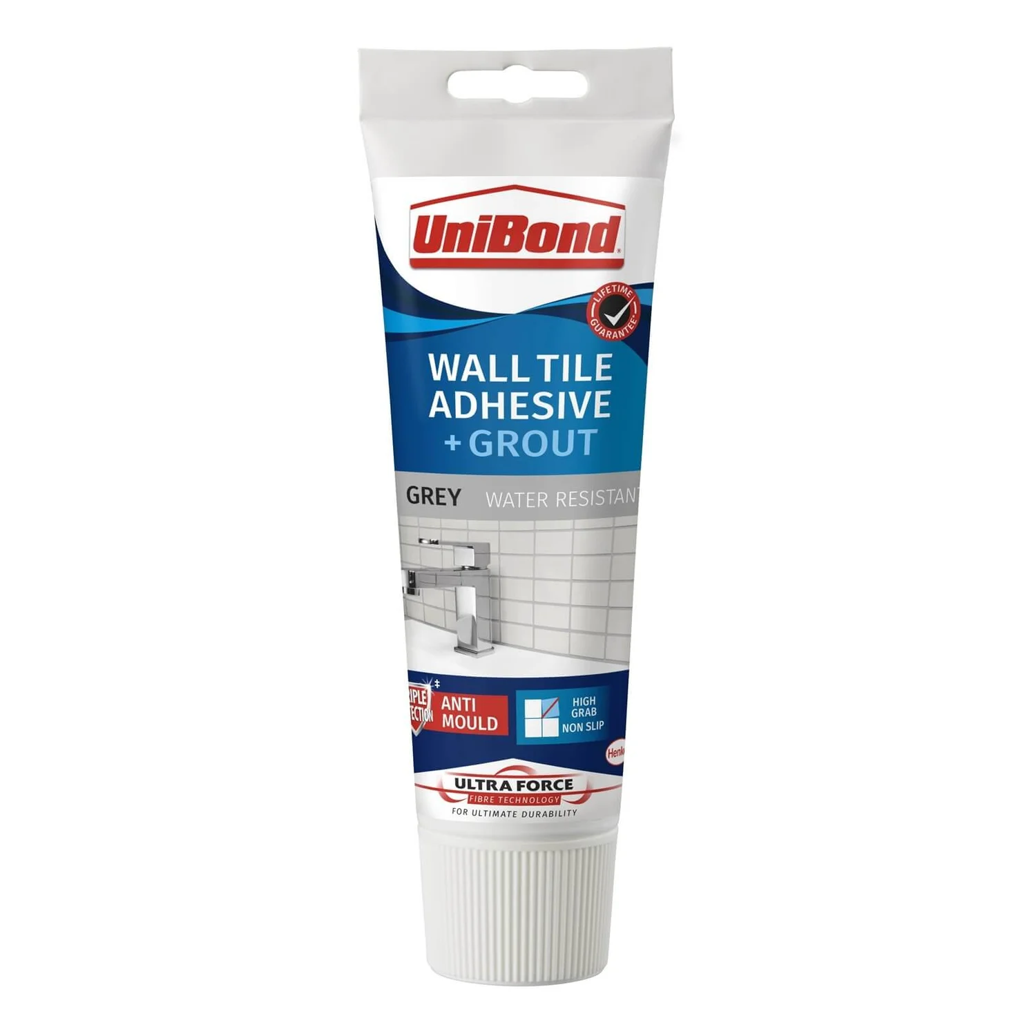UniBond UltraForce Wall Tile Adhesive & Grout Tube Grey 0.3kg 1 UniBond UltraForce Wall Tile Adhesive & Grout Tube Grey 0.3kg