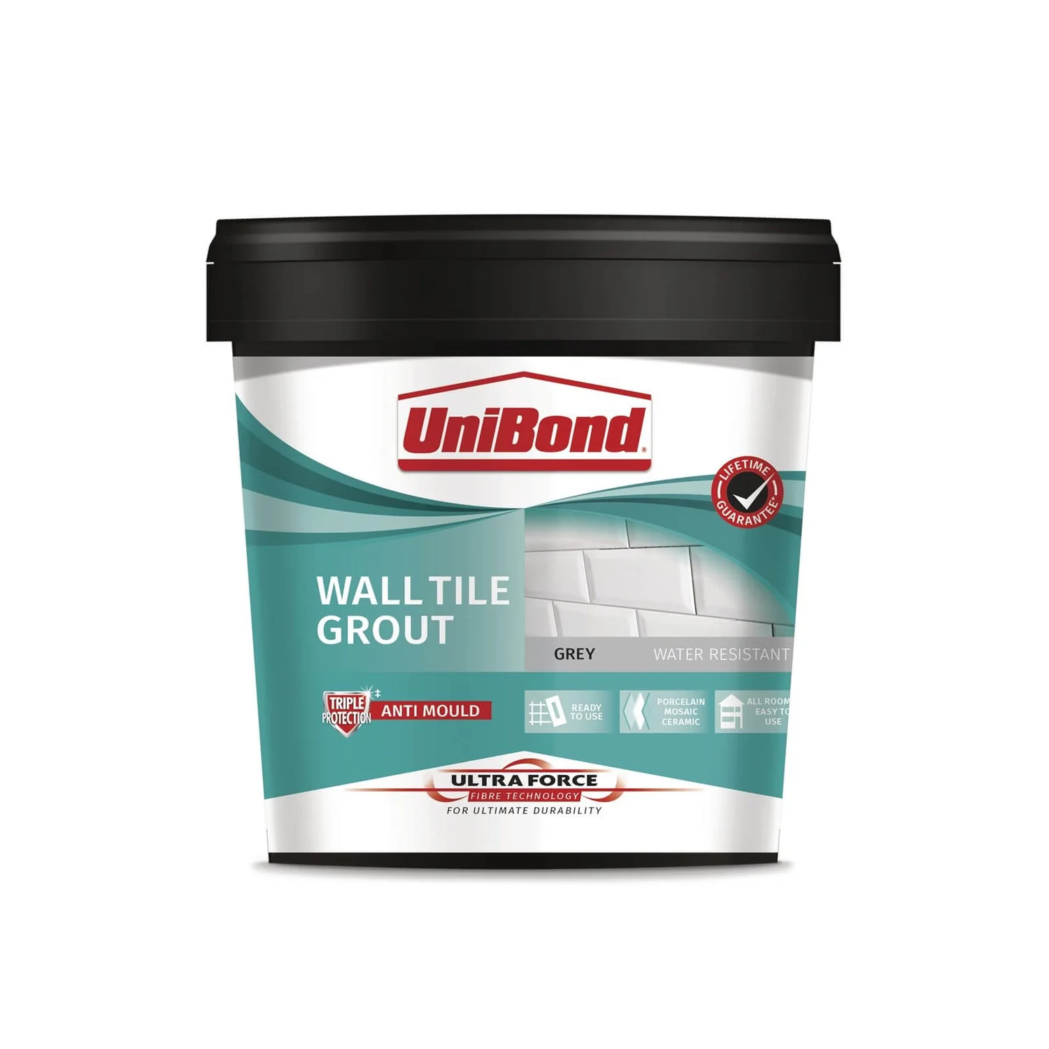 UniBond UltraForce Wall Tile Grout Grey 1.38kg 1 UniBond UltraForce Wall Tile Grout Grey 1.38kg