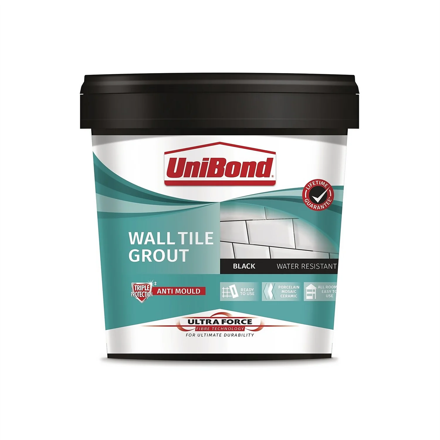 UniBond UltraForce Wall Tile Grout Black 1.38kg 1 UniBond UltraForce Wall Tile Grout Black 1.38kg