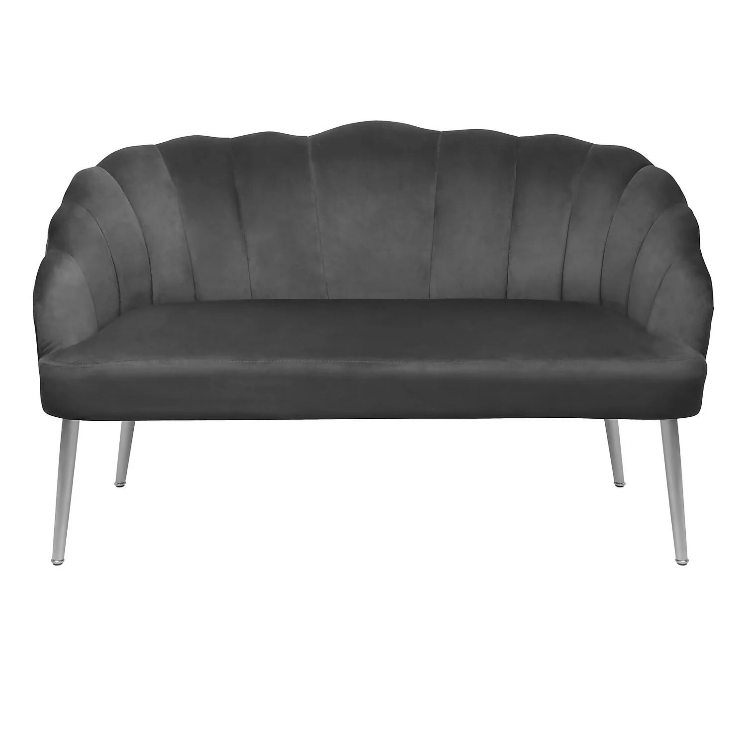 Sophia Scallop Occasional Sofa - Grey 3 Sophia Scallop Occasional Sofa - Grey - Image 3