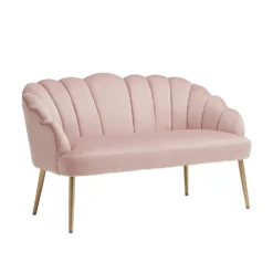 Sophia Scallop Occasional Sofa - Blush