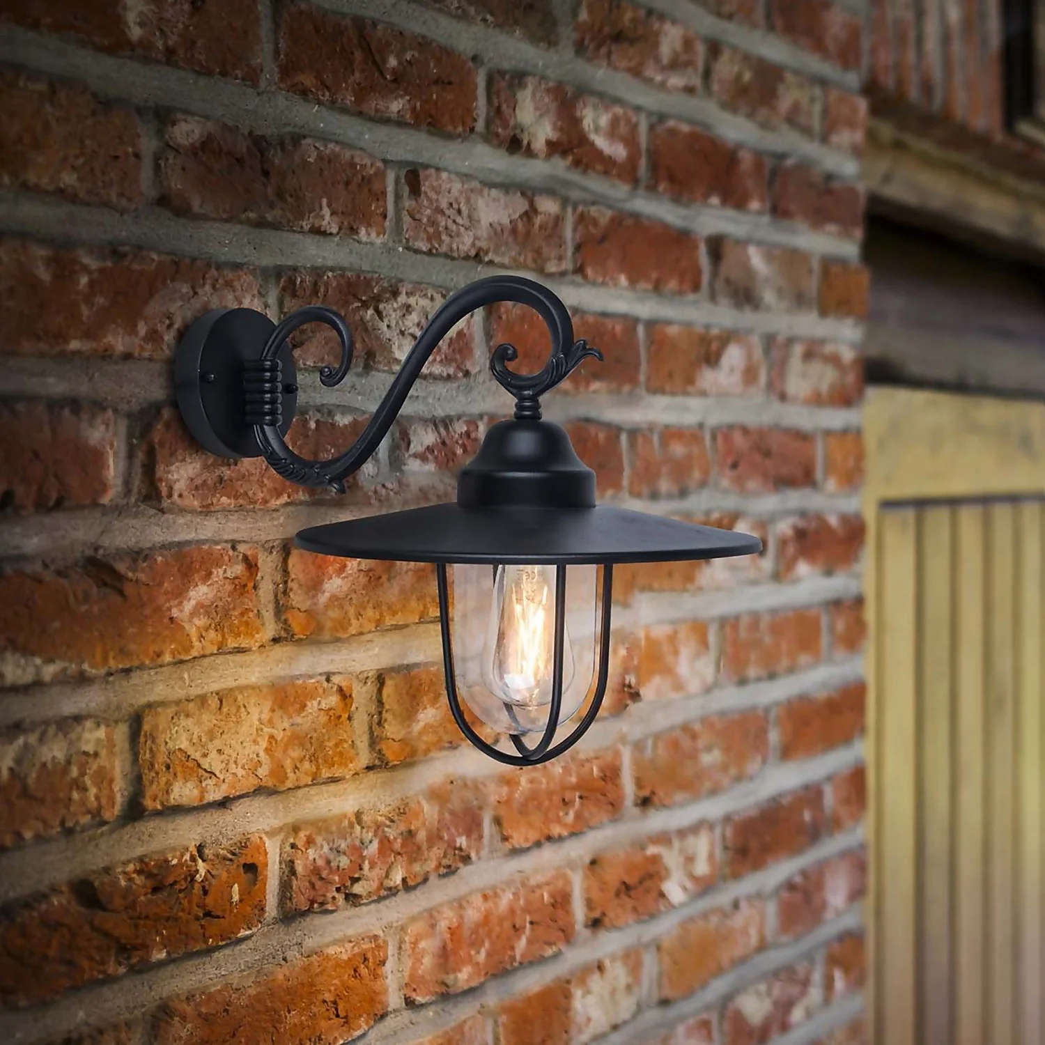 Lutec Lucy Outdoor Wall Lantern - Black 1 Lutec Lucy Outdoor Wall Lantern - Black