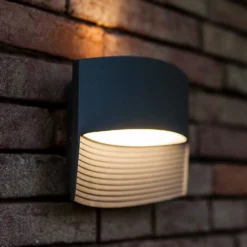 Lutec Lotus LED Up & Down Outdoor Wall Light - Anthracite -Cheap Deco Casa Store 12840633 2434952657077815