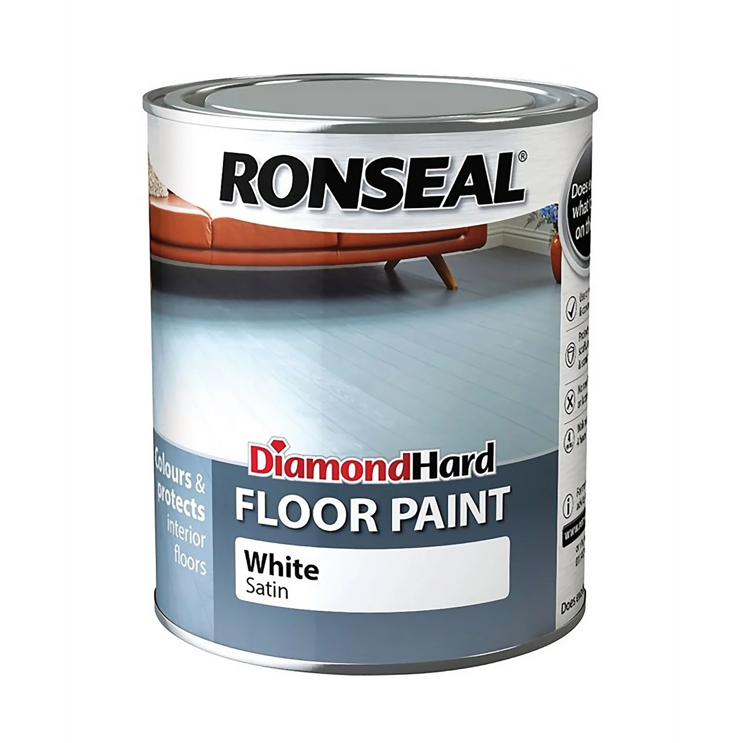 Ronseal Diamond Hard White - Floor Paint - 750ml 1 Ronseal Diamond Hard White - Floor Paint - 750ml