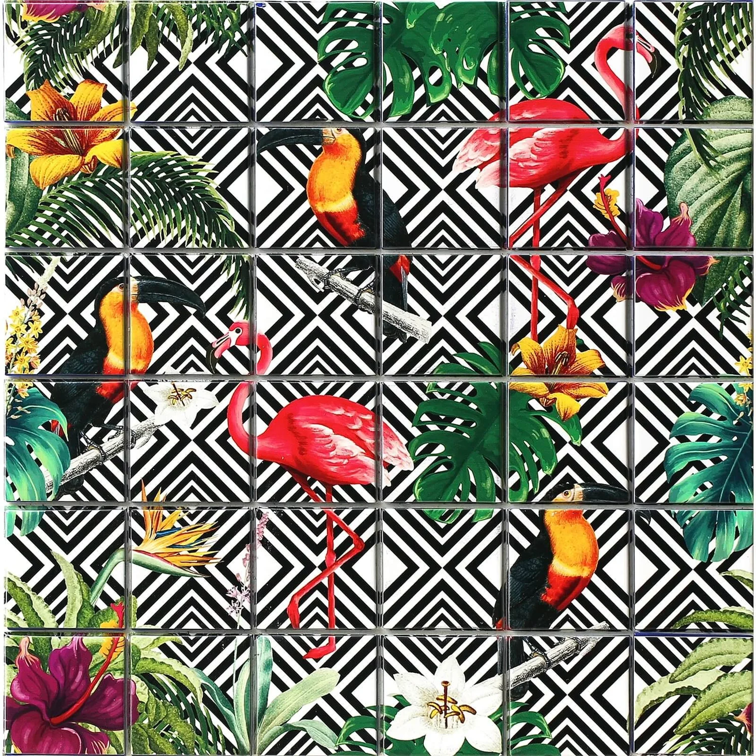 House Of Mosaics Tropical Mono Self-Adhesive Mosaic Tile Sheet 1 House Of Mosaics Tropical Mono Self-Adhesive Mosaic Tile Sheet