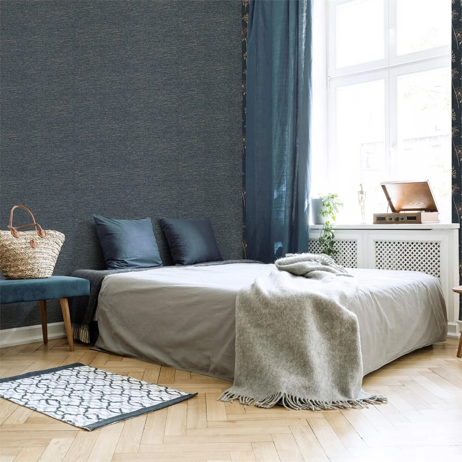 Superfresco Easy Heritage Texture Navy Wallpaper 2 Superfresco Easy Heritage Texture Navy Wallpaper - Image 2