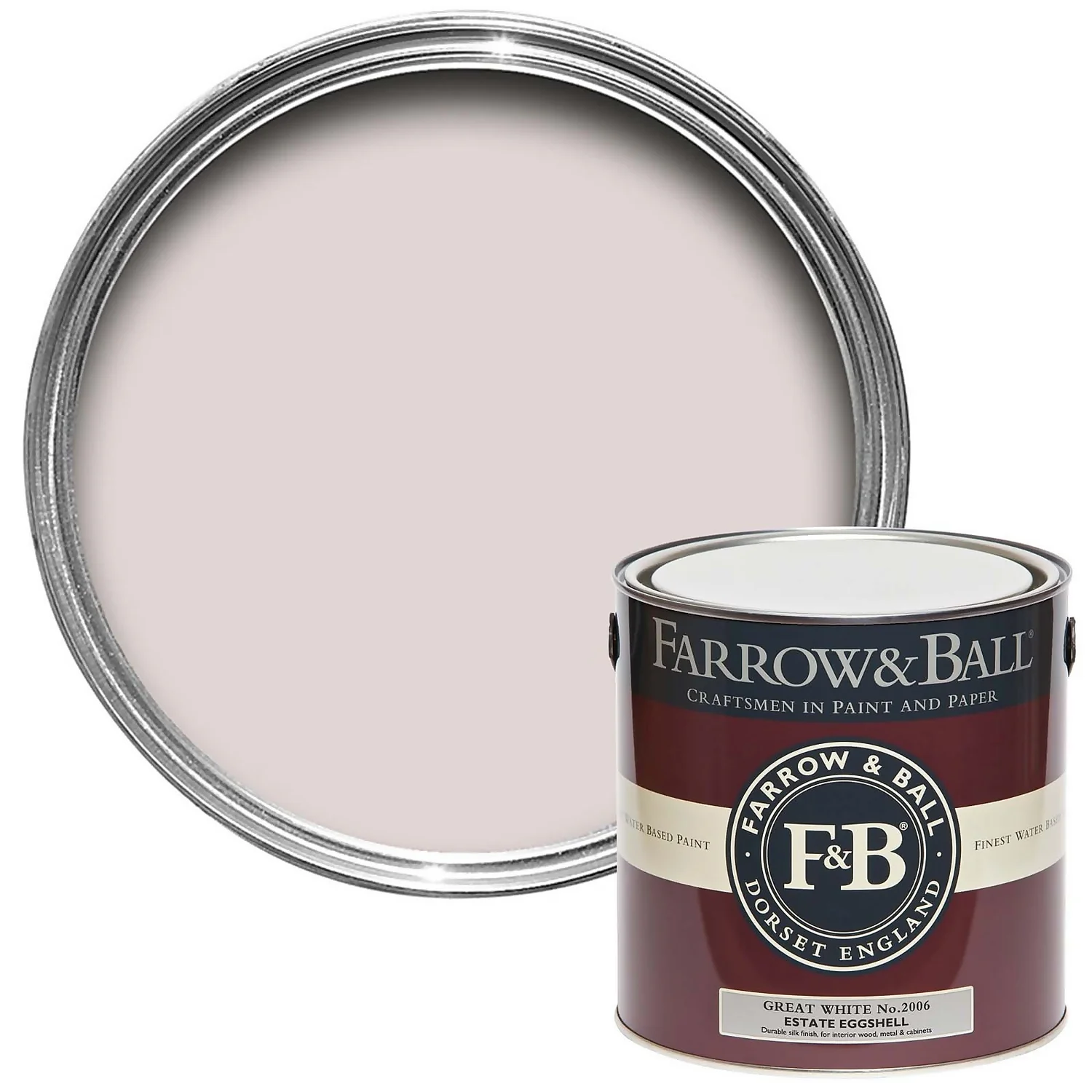Farrow & Ball Estate Eggshell Paint Great White - 2.5L 1 Farrow & Ball Estate Eggshell Paint Great White - 2.5L