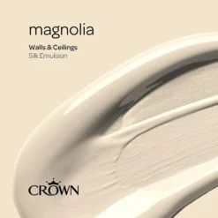 Crown Walls & Ceilings Silk Emulsion Paint Magnolia - 5L -Cheap Deco Casa Store 12841941 1274966161597480